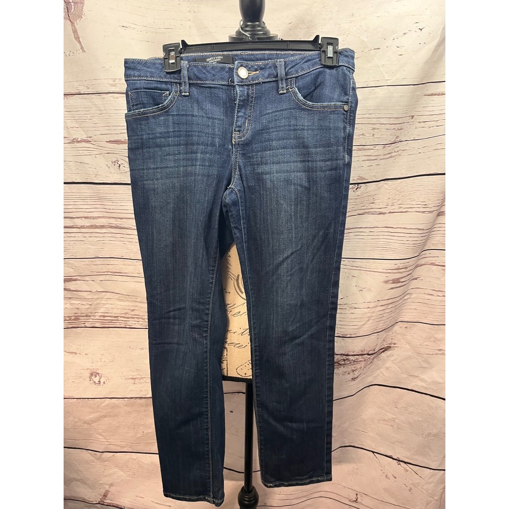Simply Vera Vera Wang Womens Mid Rise Capri Jeans Dark Wash Blue Size 2